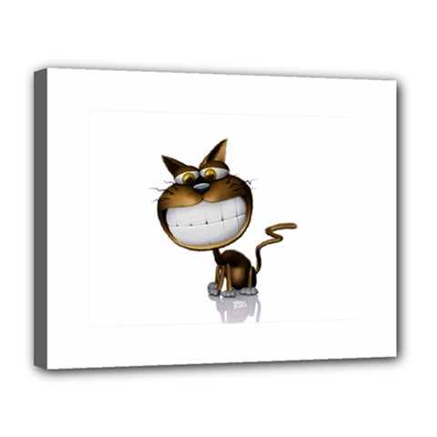 Funny Cat Canvas 14  X 11  (framed) by cutepetshop
