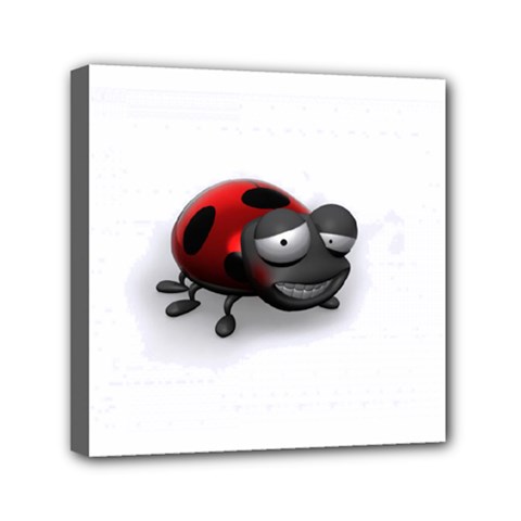Lady Bird Mini Canvas 6  X 6  (framed) by cutepetshop