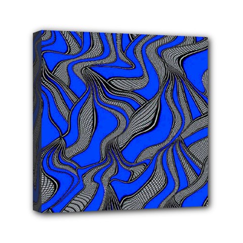 Foolish Movements Blue Mini Canvas 6  X 6  (framed) by ImpressiveMoments