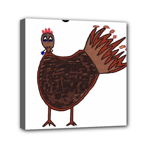 Turkey Mini Canvas 6  X 6  (framed) by Thanksgivukkah
