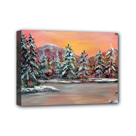  jane s Winter Sunset   By Ave Hurley Of Artrevu   Mini Canvas 7  X 5  (stretched) by ArtRave2