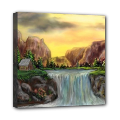 Brentons Waterfall - Ave Hurley - Artrave - Mini Canvas 8  X 8  (framed) by ArtRave2