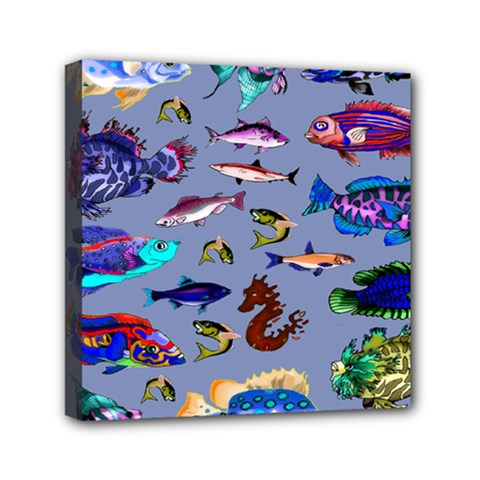 Fishy Mini Canvas 6  X 6  (framed) by Rbrendes