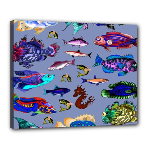 Fishy Canvas 20  X 16  (framed) by Rbrendes