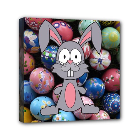 Easter Egg Bunny Treasure Mini Canvas 6  X 6  (framed) by StuffOrSomething