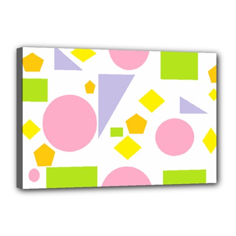 Spring Geometrics Canvas 18  X 12  (framed) by StuffOrSomething