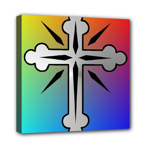 Cross Mini Canvas 8  X 8  (framed) by Siebenhuehner
