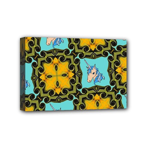 Orange Unicorn Mini Canvas 6  X 4  (framed) by Rbrendes