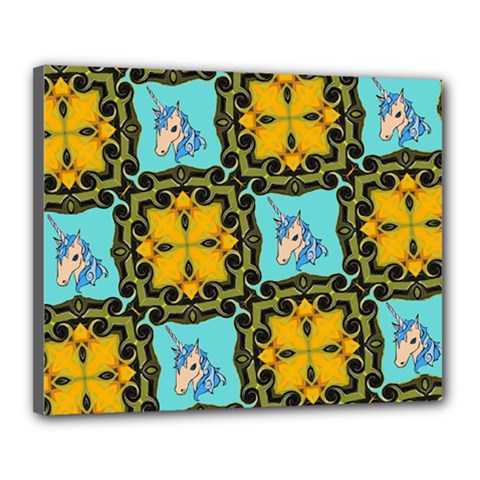 Orange Unicorn Canvas 20  X 16  (framed) by Rbrendes