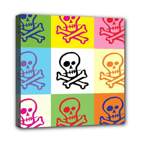 Skull Mini Canvas 8  X 8  (framed) by Siebenhuehner