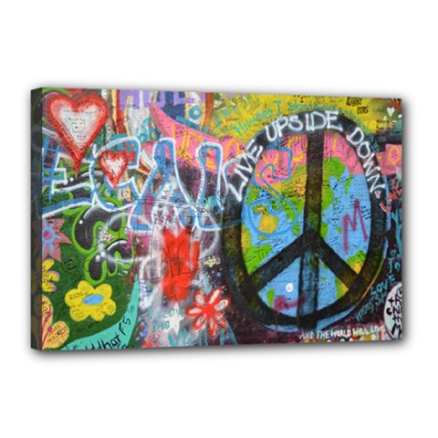 Prague Graffiti Canvas 18  X 12  (framed) by StuffOrSomething
