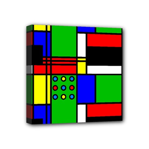 Mondrian Mini Canvas 4  X 4  (framed) by Siebenhuehner