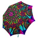 Abstract Neon Fractal Rainbows Hook Handle Umbrella (Small) View2