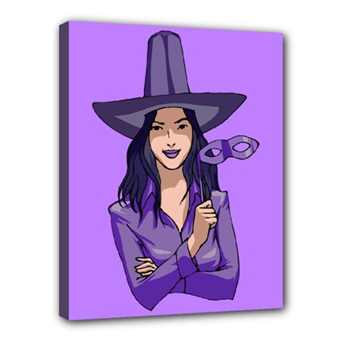 Purple Witch Canvas 14  X 11  (framed) by FunWithFibro
