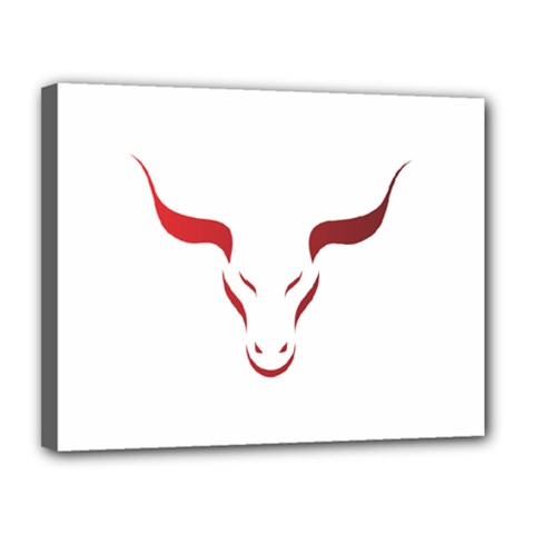 Stylized Symbol Red Bull Icon Design Canvas 14  X 11  (framed) by rizovdesign