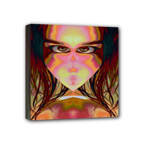 Cat Woman Mini Canvas 4  X 4  (framed) by icarusismartdesigns