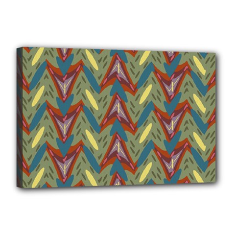 Shapes Pattern Canvas 18  X 12  (stretched) by LalyLauraFLM