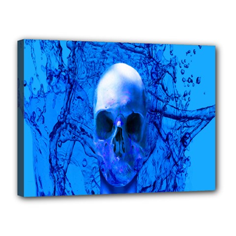 Alien Blue Canvas 16  X 12  (framed) by icarusismartdesigns