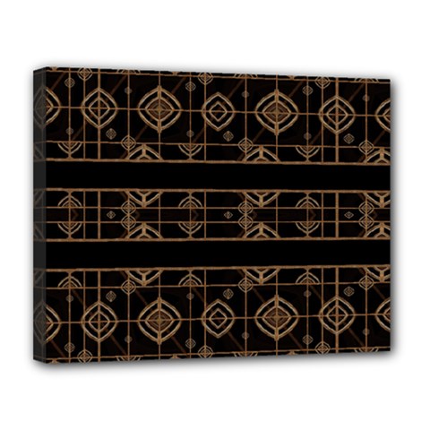 Dark Geometric Abstract Pattern Canvas 14  X 11  (framed) by dflcprints