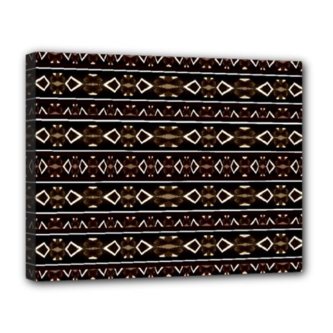 Tribal Dark Geometric Pattern03 Canvas 14  X 11  (framed) by dflcprints