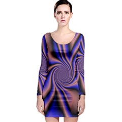 Purple Blue Swirl Long Sleeve Bodycon Dress by LalyLauraFLM