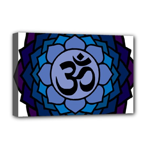 Ohm Lotus 01 Deluxe Canvas 18  X 12  (framed) by oddzodd