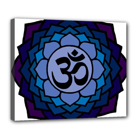 Ohm Lotus 01 Deluxe Canvas 24  X 20  (framed) by oddzodd