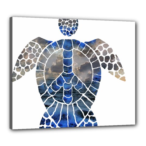 Peace Turtle Canvas 24  X 20  (framed) by oddzodd