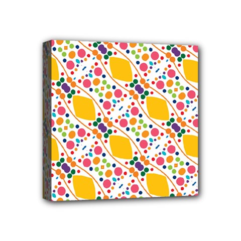Dots And Rhombus Mini Canvas 4  X 4  (stretched) by LalyLauraFLM