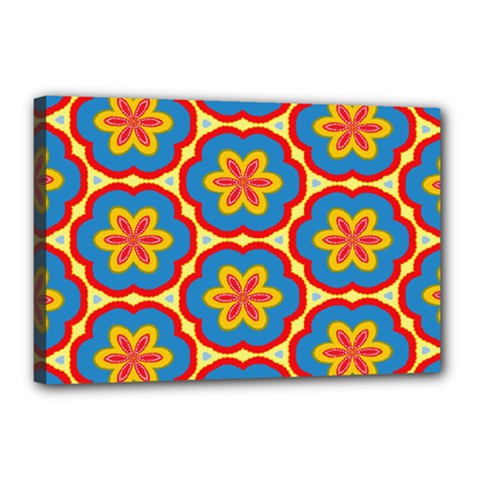Floral Pattern Canvas 18  X 12  (stretched) by LalyLauraFLM