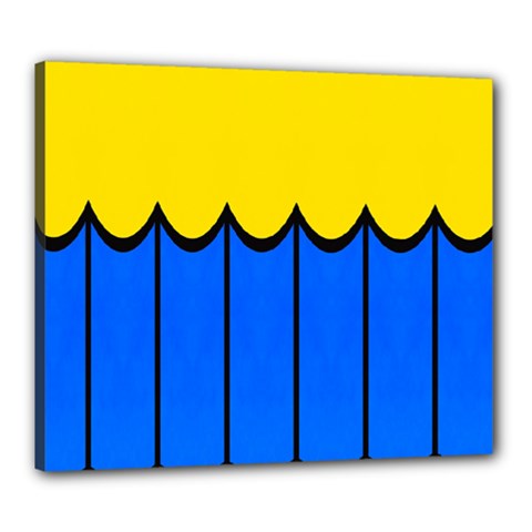 Colorful Curtain Canvas 24  X 20  (stretched) by LalyLauraFLM