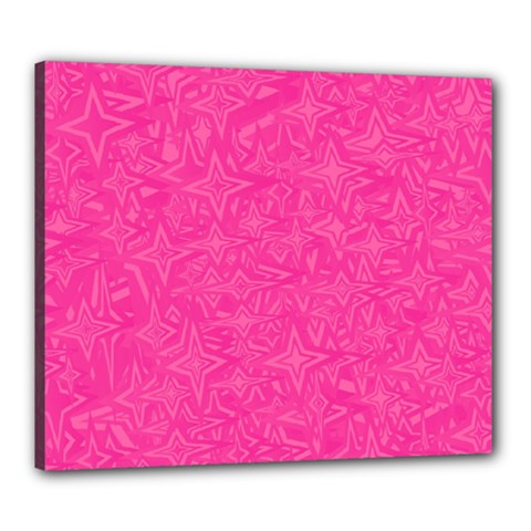 Abstract Stars In Hot Pink Canvas 24  X 20  (framed) by StuffOrSomething