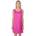 Abstract Stars In Hot Pink Sleeveless Satin Nightdress View1