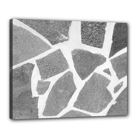 Grey White Tiles Pattern Canvas 20  X 16  (framed) by yoursparklingshop