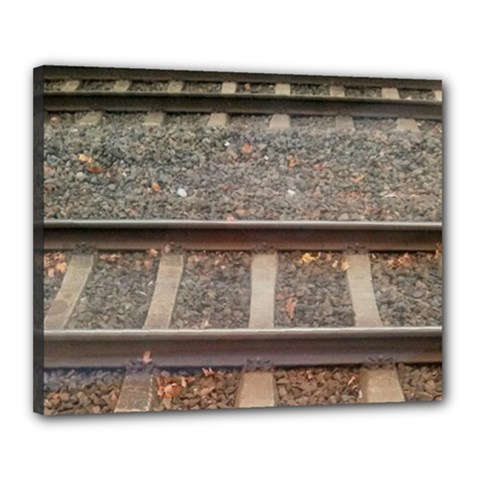 Railway Track Train Canvas 20  X 16  (framed) by yoursparklingshop
