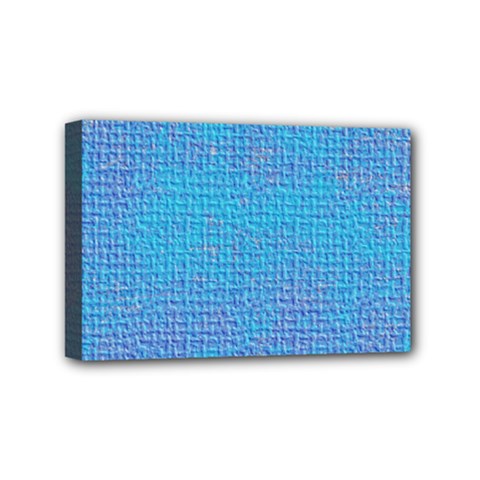 Textured Blue & Purple Abstract Mini Canvas 6  X 4  (framed) by StuffOrSomething