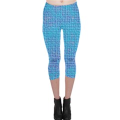 Textured Blue & Purple Abstract Capri Leggings  by StuffOrSomething