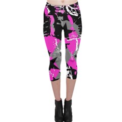 Pink Scene Kid Capri Leggings  by ArtistRoseanneJones