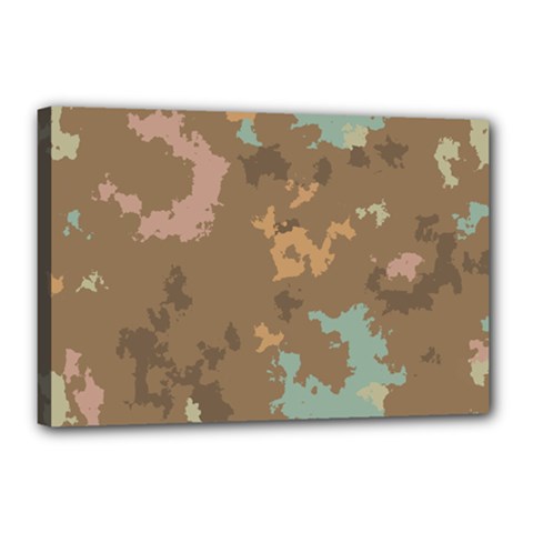 Paint Strokes In Retro Colors Canvas 18  X 12  (stretched) by LalyLauraFLM