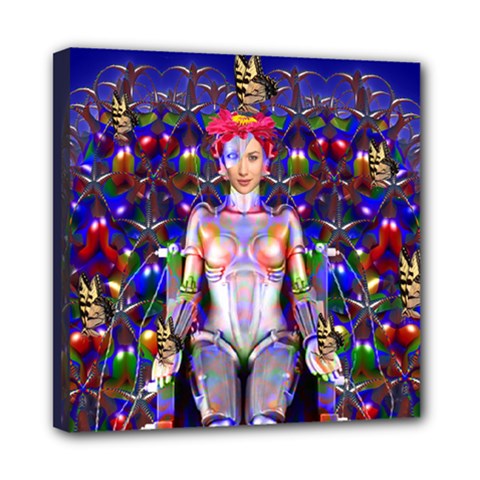 Robot Butterfly Mini Canvas 8  X 8  by icarusismartdesigns
