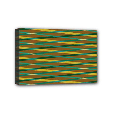 Diagonal Stripes Pattern Mini Canvas 6  X 4  (stretched) by LalyLauraFLM