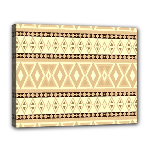 Fancy Tribal Border Pattern Beige Canvas 14  X 11  by ImpressiveMoments