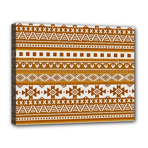 Fancy Tribal Borders Golden Canvas 14  X 11  by ImpressiveMoments