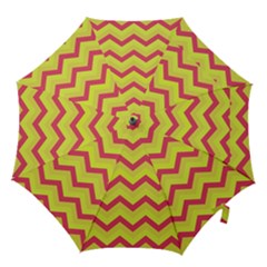 Chevron Yellow Pink Hook Handle Umbrellas (small) by ImpressiveMoments