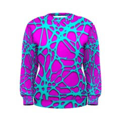 Hot Web Turqoise Pink Women s Sweatshirts by ImpressiveMoments