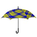 Smart Plaid Blue Yellow Hook Handle Umbrellas (Small) View3