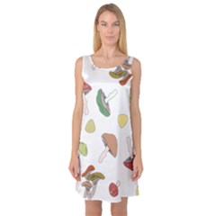 Mushrooms Pattern 02 Sleeveless Satin Nightdresses by Famous