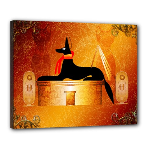 Anubis, Ancient Egyptian God Of The Dead Rituals  Canvas 20  X 16  by FantasyWorld7