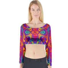 Abstract 1 Long Sleeve Crop Top by icarusismartdesigns