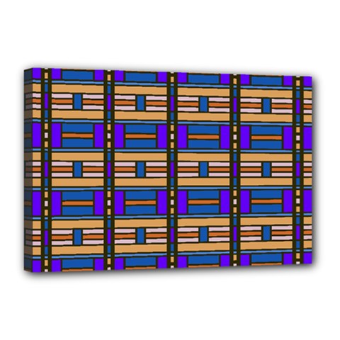 Rectangles And Stripes Pattern Canvas 18  X 12  (stretched) by LalyLauraFLM